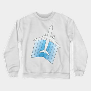 Airplane Watercolor Crewneck Sweatshirt